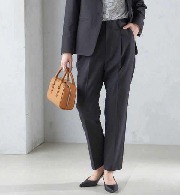 SHIPS for women「〈手洗い可能〉ツイル ストレッチ パンツ（セットアップ対応）」|スラックス|ブラック