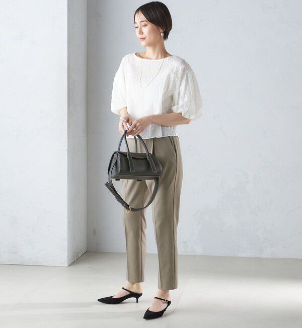 SHIPS for women「〈手洗い可能〉ツイル ストレッチ パンツ（セットアップ対応）」|スラックス|