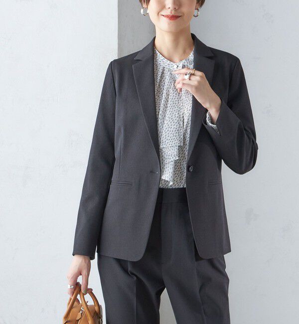 SHIPS for women「〈手洗い可能〉ツイル ストレッチ テーラード ジャケット（セットアップ対応）」|テーラードジャケット|ブラック