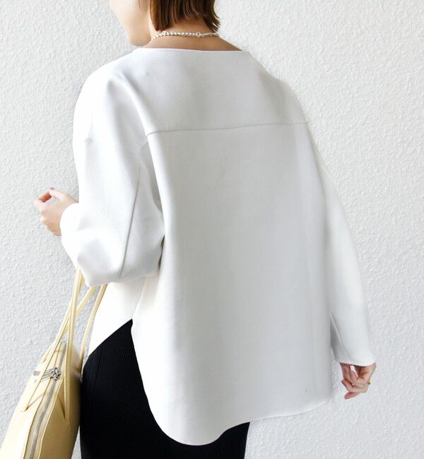 SHIPS for women「〈洗濯機可能〉ダンボール ラウンドヘム プルオーバー」|スウェット・ジャージ|