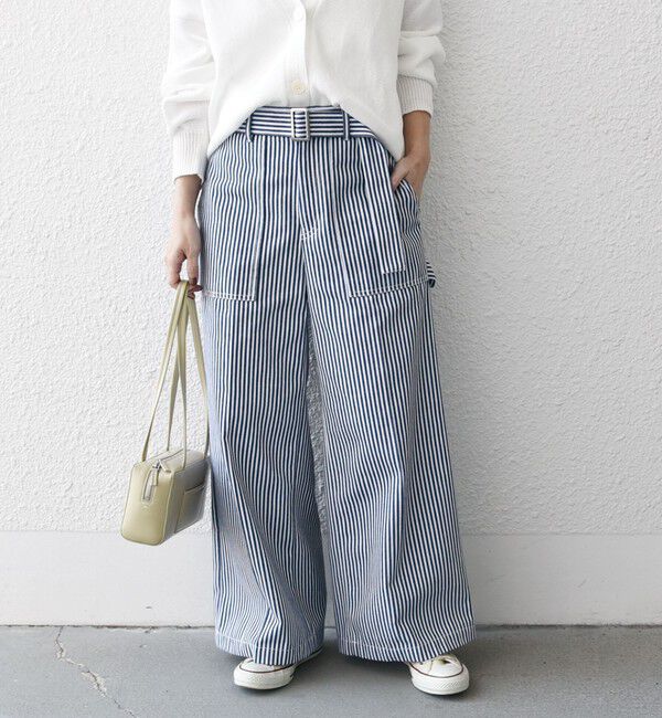 SHIPS any「SHIPS any:〈洗濯機可能〉ヒッコリー ベルト ワイド パンツ」|その他|