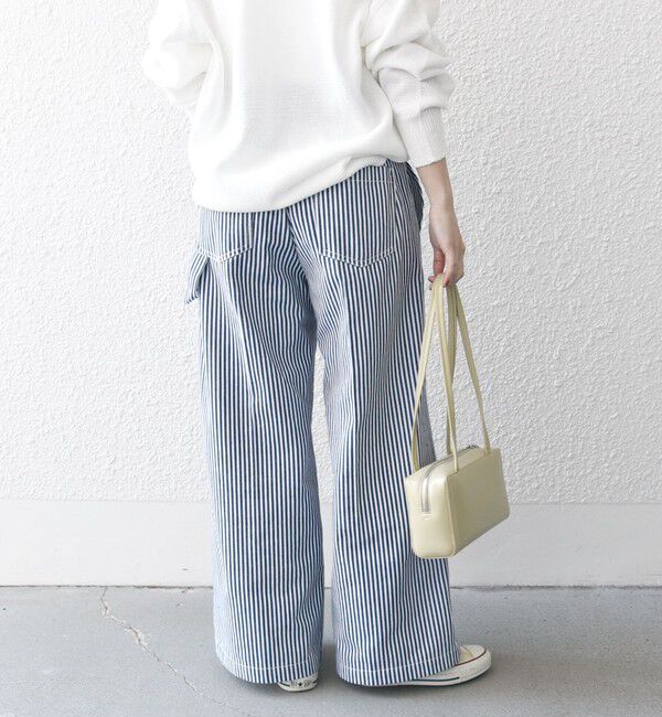 SHIPS any「SHIPS any:〈洗濯機可能〉ヒッコリー ベルト ワイド パンツ」|その他|