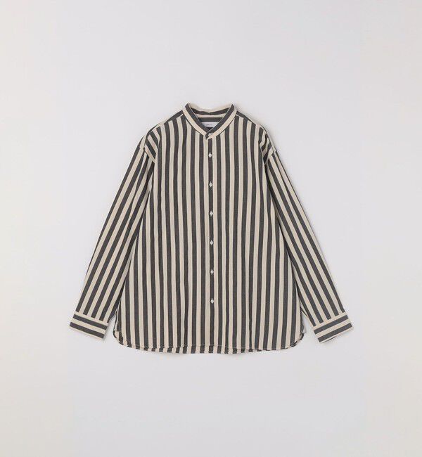 SHIPS any「SHIPS any:〈洗濯機可能〉コットン/リネン ストライプ バンドカラー シャツ◇」|シャツ・ブラウス|