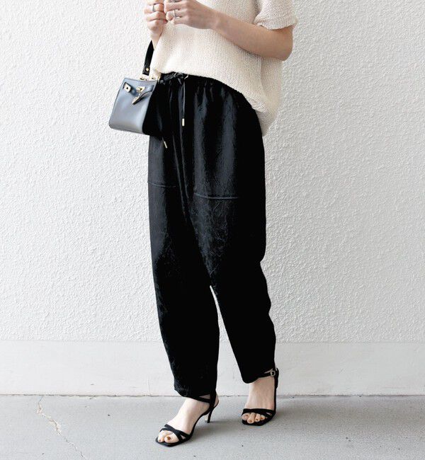 SHIPS any「SHIPS any:〈洗濯機可能〉サテン ジャカード テーパード イージー パンツ」|その他|