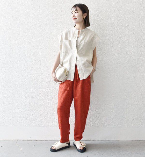 SHIPS any「SHIPS any:〈洗濯機可能〉サテン ジャカード テーパード イージー パンツ」|その他|