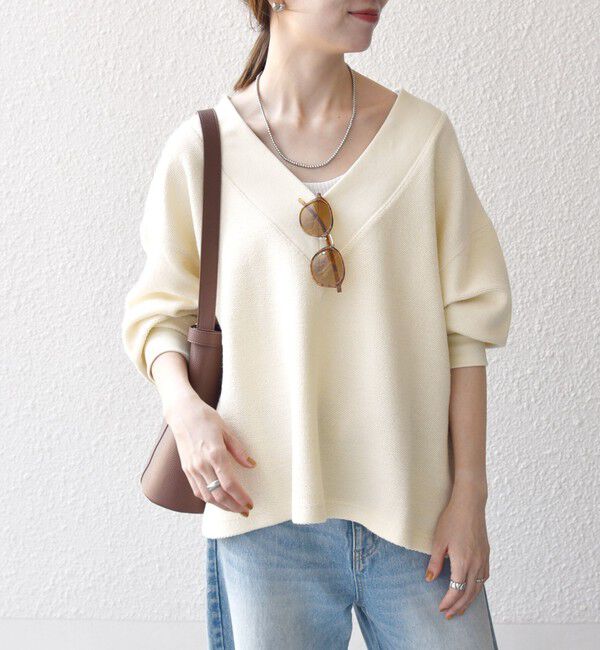 SHIPS any「SHIPS any:〈手洗い可能〉サカリバ 深Vネック ルーズ プルオーバー」|Tシャツ・カットソー|