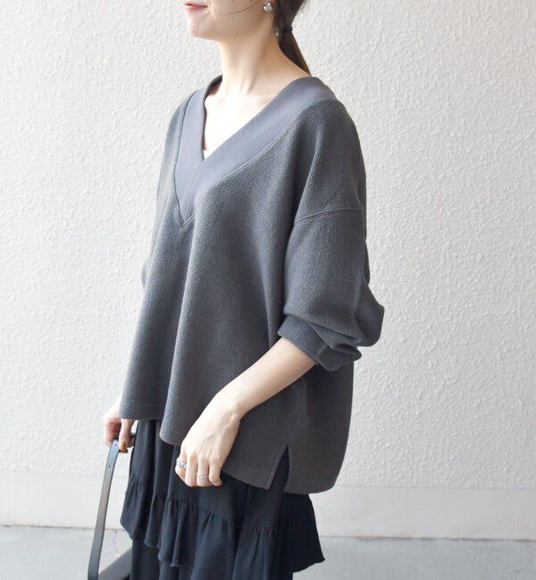 SHIPS any「SHIPS any:〈手洗い可能〉サカリバ 深Vネック ルーズ プルオーバー」|Tシャツ・カットソー|