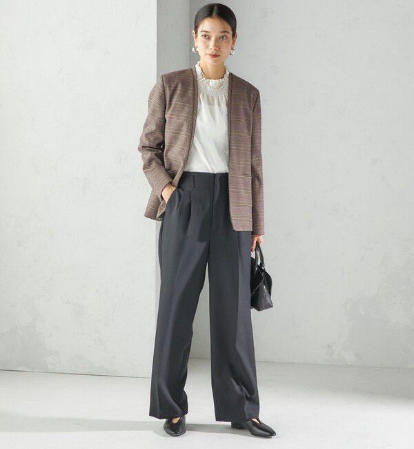 SHIPS for women「〈手洗い可能〉DELEGANT ダブルカラー ジャケット（セットアップ対応）」|ノーカラージャケット|