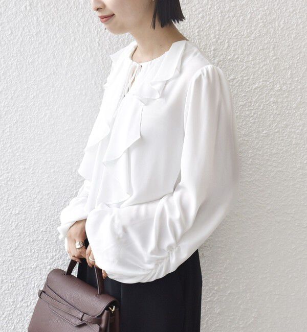 SHIPS for women「【SHIPS別注】troisiemeCHACO: 〈手洗い可能〉ラッフル フリル ブラウス（セレモニー対応可）」|シャツ・ブラウス|