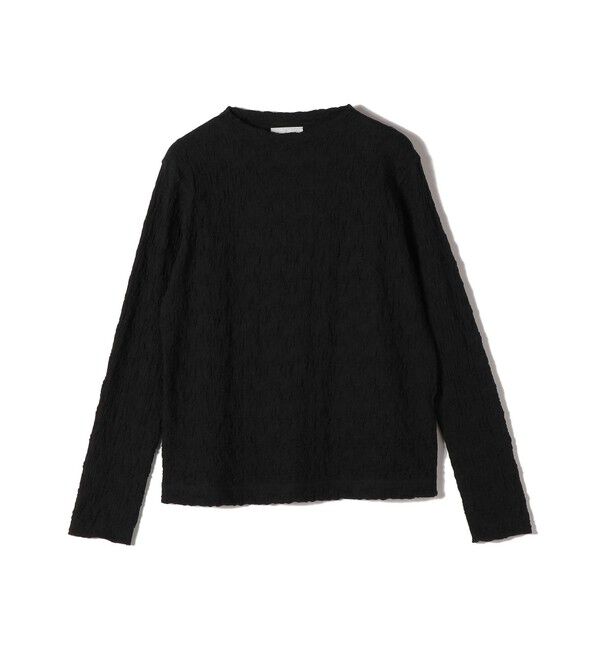 SHIPS for women「assiette:〈手洗い可能〉シャーリング レース プルオーバー」|Tシャツ・カットソー|ブラック