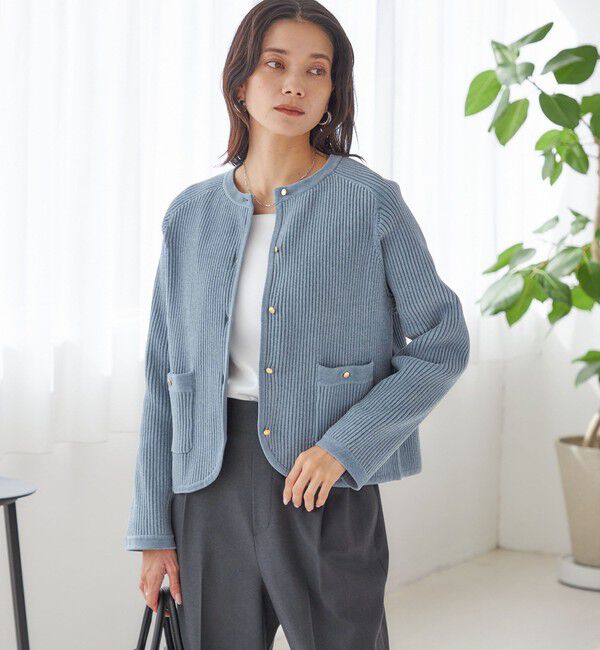 SHIPS for women「〈手洗い可能〉モール リブ クルーネック カーディガン」|カーディガン|