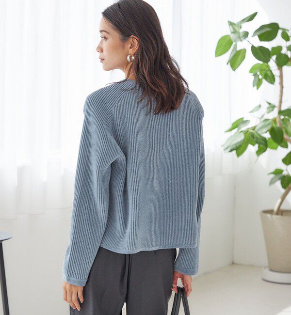 SHIPS for women「〈手洗い可能〉モール リブ クルーネック カーディガン」|カーディガン|