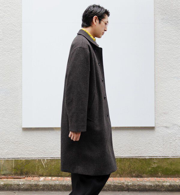 SHIPS「City Ambient Products: オーバーサイズ メルトン コート」|ステンカラーコート|