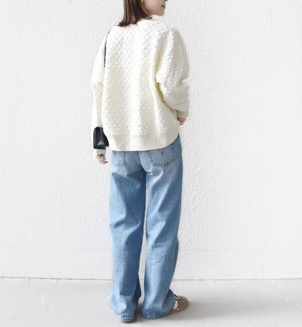 SHIPS for women「【WEB限定】〈手洗い可能〉キルティング ジャカード キーネック プルオーバー」|Tシャツ・カットソー|