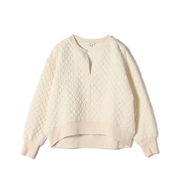 SHIPS for women「【WEB限定】〈手洗い可能〉キルティング ジャカード キーネック プルオーバー」|Tシャツ・カットソー|