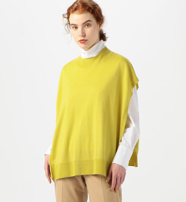 TOMORROWLAND collection「カシミヤシルク ビルドネックベスト」|ニット・セーター|23 イエロー