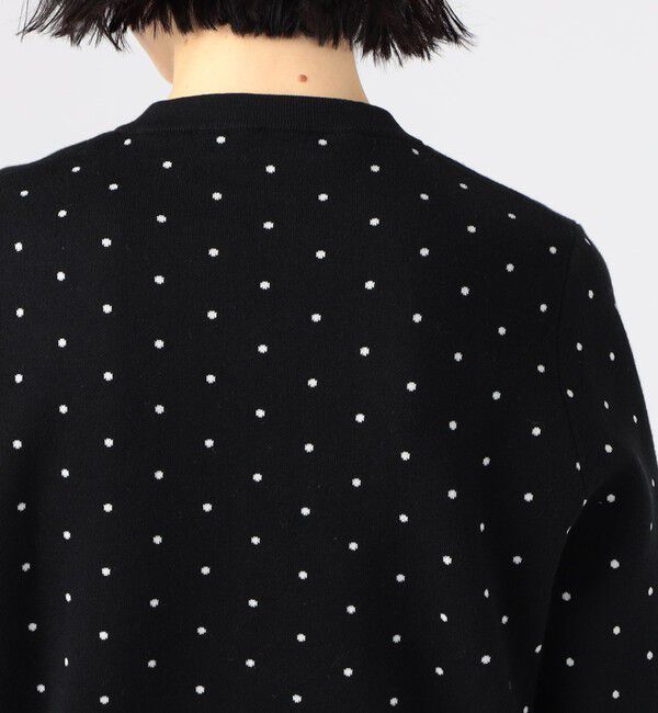 CABaN「コットンカシミヤ ドットジャカードクルーネックカーディガン」|カーディガン|