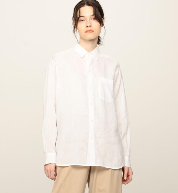 GALERIE VIE「リネンレギュラーカラーシャツ」|シャツ・ブラウス|11 ホワイト