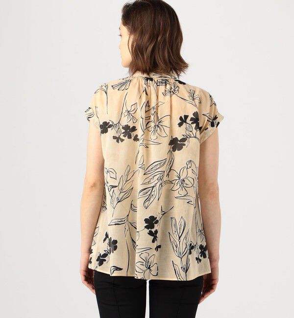 Ballsey「ワイルドフラワープリント バンドカラーブラウス」|シャツ・ブラウス|