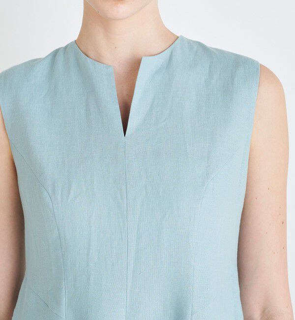 TOMORROWLAND collection「スムースリネン キーネックフレアワンピース」|ワンピース|