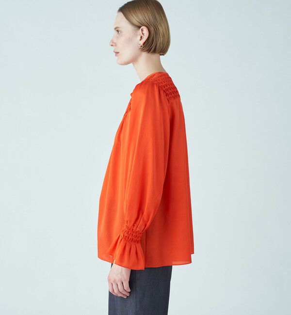 Ballsey「コットンシルクサテン アートタックブラウス」|シャツ・ブラウス|