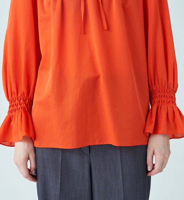 Ballsey「コットンシルクサテン アートタックブラウス」|シャツ・ブラウス|