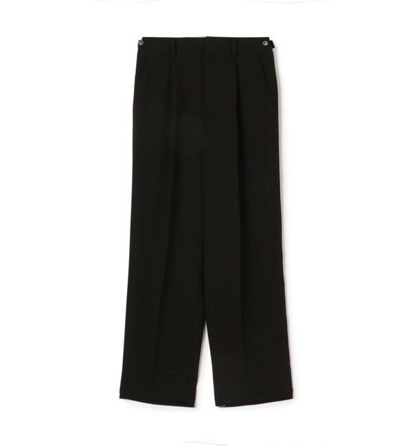 MACPHEE「バックサテンジョーゼット タックテーパードパンツ」|スラックス|19 ブラック