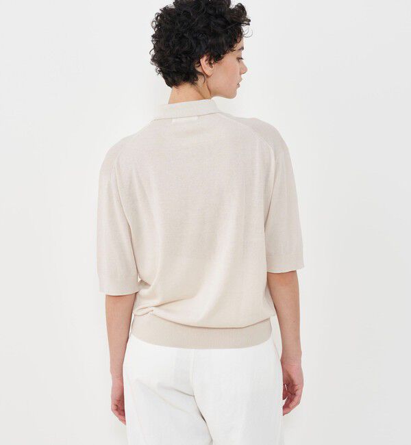 GALERIE VIE「クレープコットン ポロプルオーバー」|ニット・セーター|