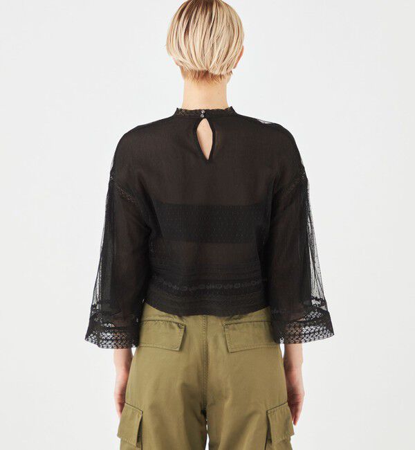 SOULEIADO「チュールエンブロイダリー クロップドブラウス」|シャツ・ブラウス|