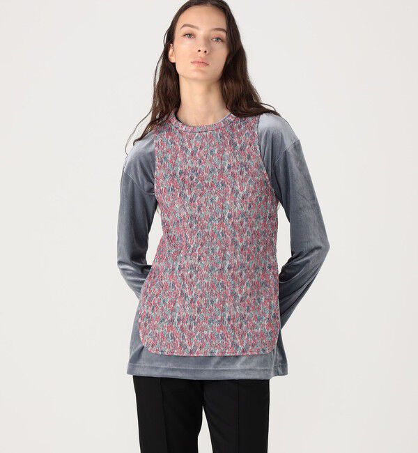 BACCA「フラワージャガード ストレッチタンクトップ」|シャツ・ブラウス|