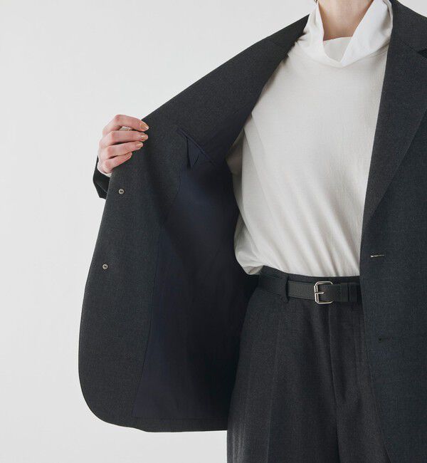 値下げ美品　GALERIE VIE LABO.ART ジャケット セール】ウーステッドフラノ ボックスシルエットジャケット