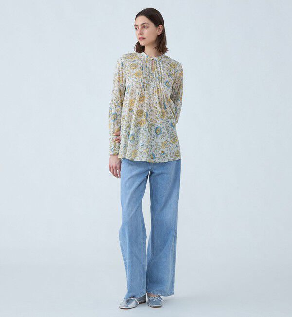 SOULEIADO「コットンボイルプリント チュニックブラウス」|シャツ・ブラウス|