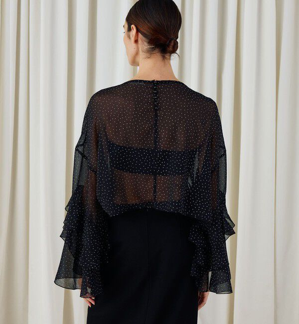 DES PRES「メタルドットプリント フリルスリーブブラウス」|シャツ・ブラウス|
