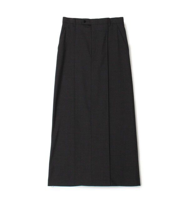 Edition「ウールストライプ ロングスカート」|スカート|68 ネイビー系