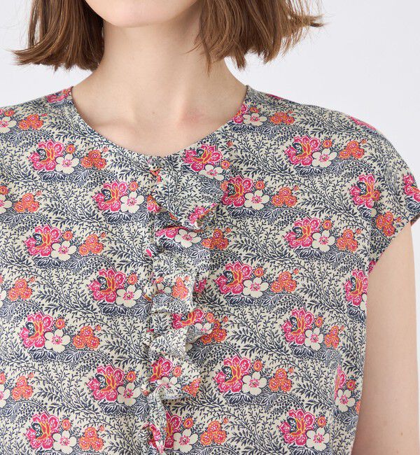 SOULEIADO「レーヨンプリント アシンメトリーフリルブラウス」|シャツ・ブラウス|