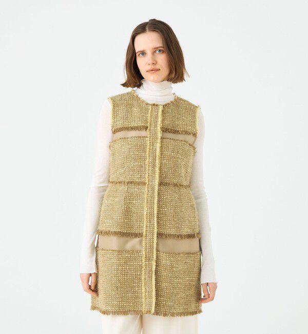 Ballsey「ブロッキングツイード ミドルジレ」|ベスト・ジレ|