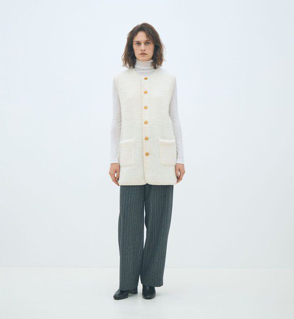 美品！2025AWアイテム！トゥモローランド マカフィー ムートン ロングジレ ムートン ロングジレ｜トゥモローランド 公式通販