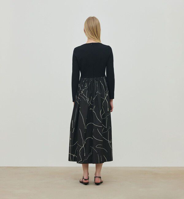 DES PRES「コードステッチプリント コンビコクーンワンピース」|ワンピース|