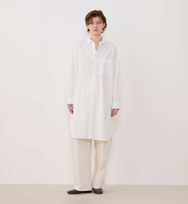 GALERIE VIE「クリスプライトコットン レイヤードロングシャツ」|チュニック|