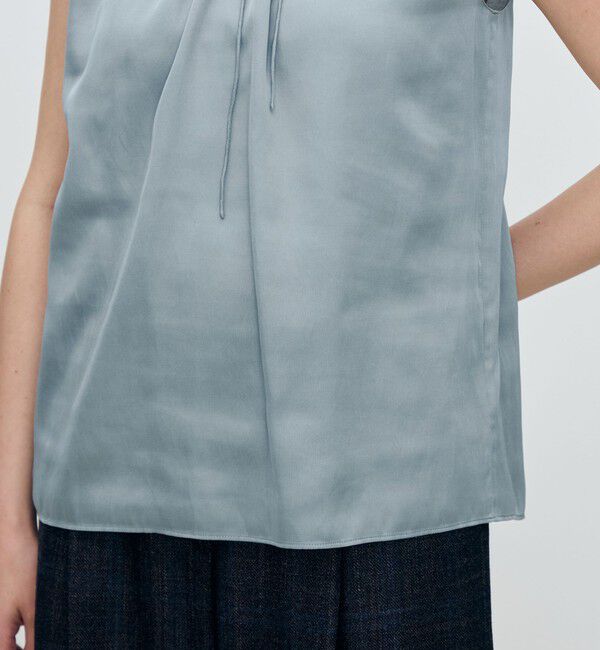 TOMORROWLAND collection「シャイニーシャンブレー スリーブレレスブラウス」|シャツ・ブラウス|