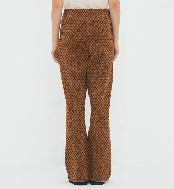 CABaN「コットンポリエステル チェックジャカード セミフレアニットパンツ」|ニット・セーター|