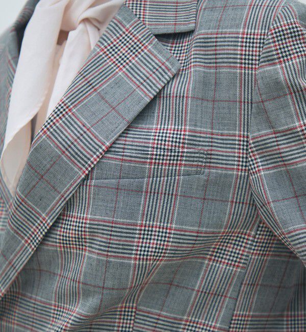 MACPHEE「ライトウールチェック ダブルブレストジャケット」|テーラードジャケット|