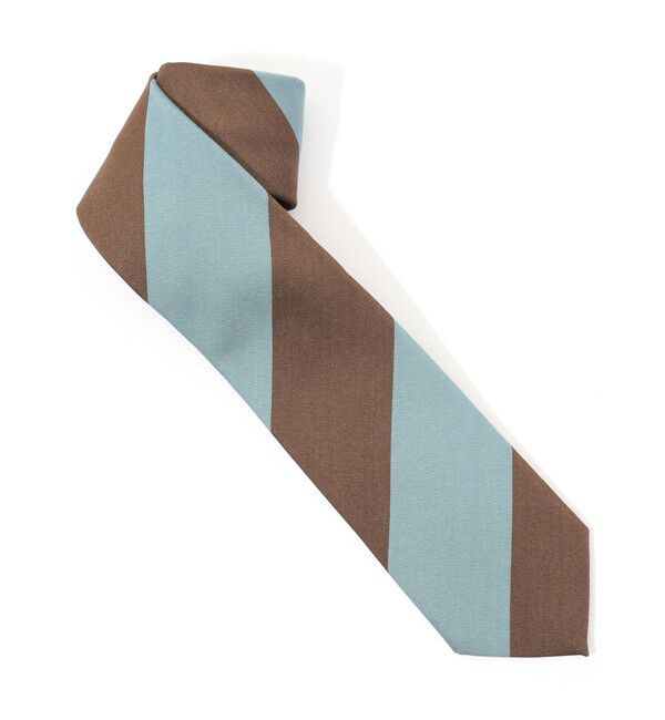 TOMORROWLAND GOODS「STEFANI BIGI シルクコットン ブロックストライプ（ワイドピッチストライプ） ネクタイ」|ネクタイ・蝶ネクタイ|48 ブラウン系