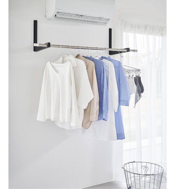 journal standard Furniture「《WEB限定》【tower/タワー】ウォール折り畳み物干し竿ホルダー2個組」|トイレタリー・ランドリーグッズ|