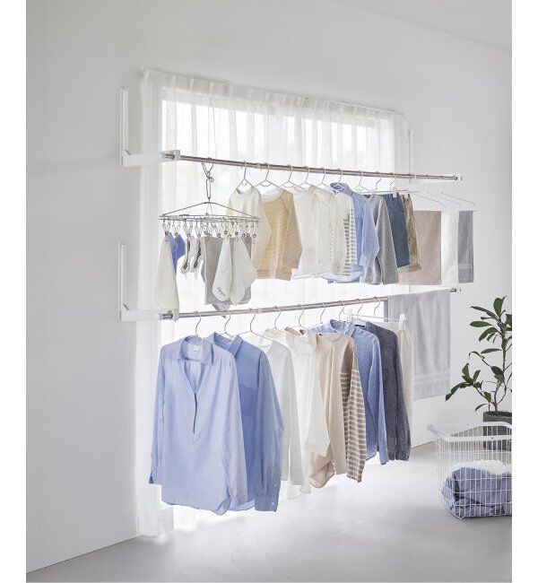 journal standard Furniture「《WEB限定》【tower/タワー】ウォール折り畳み物干し竿ホルダー2個組」|トイレタリー・ランドリーグッズ|