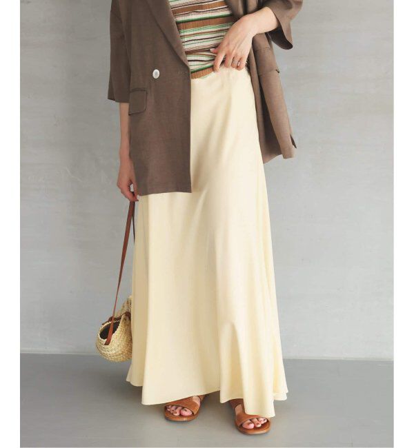 SLOBE IENA「《3サイズ展開/追加2》フィブリルマーメイドフレアスカート」|スカート|ナチュラル