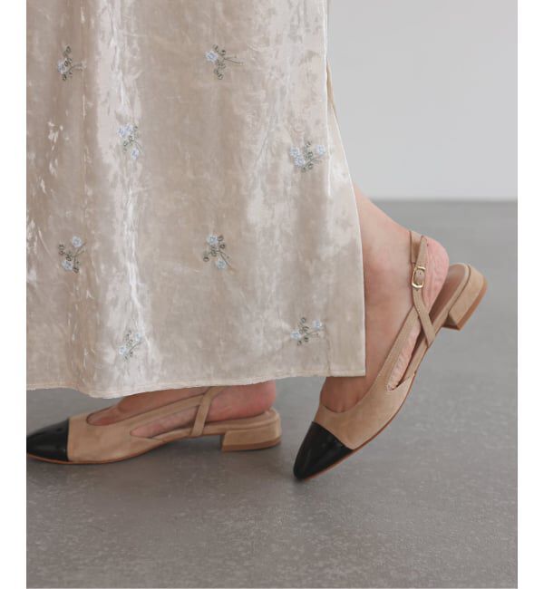 SLOBE IENA「SLOBE パテントバックスリングパンプス」|パンプス|ベージュ