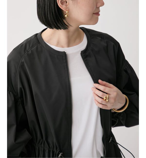 VERMEIL par iena「《追加》ノーカラーギャザーZIPブルゾン」|その他|