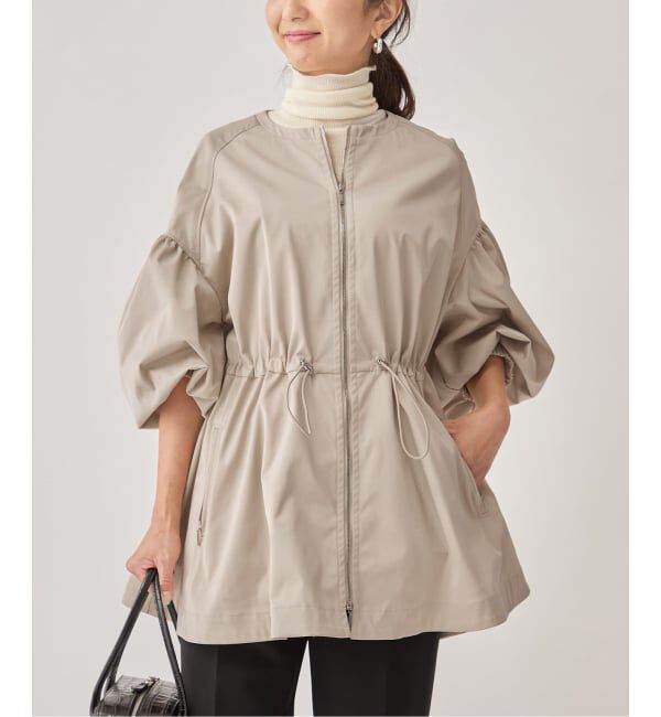 VERMEIL par iena「《追加》ノーカラーギャザーZIPブルゾン」|その他|