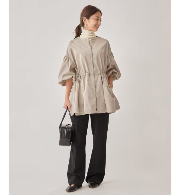 VERMEIL par iena「《追加》ノーカラーギャザーZIPブルゾン」|その他|